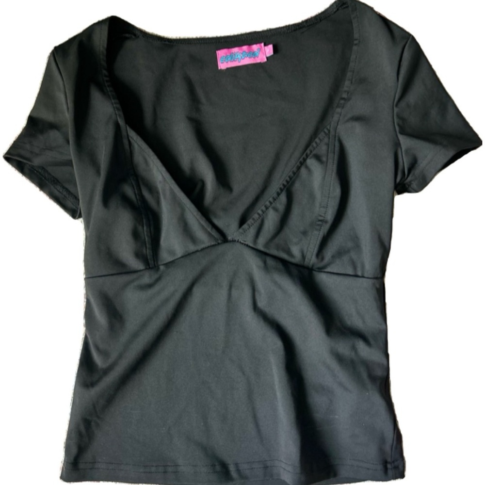 Elegant Black V-Neck Top